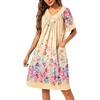 image:imageEkouaer Womens House Dress Floral Print Nightgown with Pockets Mumu DressYellow