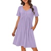 image:imageEkouaer Womens House Dress Nightgown with Pockets Mumu DressLilac