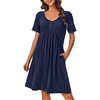 image:imageEkouaer Womens House Dress Nightgown with Pockets Mumu DressNavy Blue