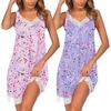 image:imageEkouaer Womens Nightgown 2 Pack Nightgown V Neck Lace Sleepwear Sleeveless Chemise Womens nightgowns amp sleepshirts SXXLPurplepink Heart