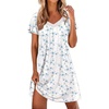 White Blue Floral