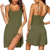 image:imageEkouaer Womens Nightgown Pj Dress for Women Adjustable Spaghetti Chemise Sleeveless V Neck SleepwearArmy Green