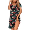 Floral Black Red