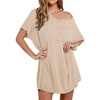 image:imageEkouaer Womens Tshirt Nightgown Cotton V Neck Sleepshirts Comfy Casual Nightshirt for WomenKhaki