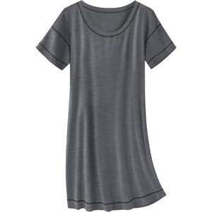 image:imageEkouaer Cotton Nightgowns for Women Oversized Sleepshirt Tshirt Night Gown Short Sleeve Night Shirt Casual Soft SleepwearGrey