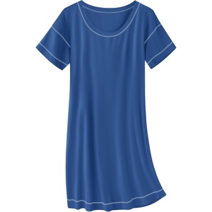 image:imageEkouaer Cotton Nightgowns for Women Oversized Sleepshirt Tshirt Night Gown Short Sleeve Night Shirt Casual Soft SleepwearNavy