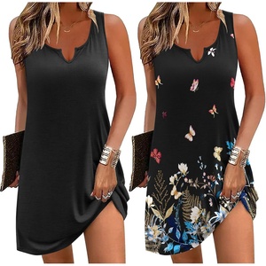 image:imageEkouaer Nightgowns for Women 2 Pack Tank Night Gown Sleeveless Sleep Shirt V Neck Chemise Soft Night Shirt Ladies Sleep DressBlackButterfly