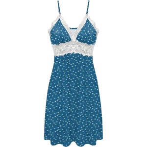 image:imageEkouaer Sleepwear Womens Chemise Nightgown Full Slip Lace Lounge DressDog Footprints