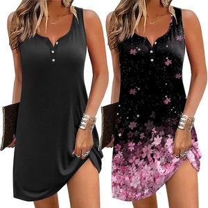image:imageEkouaer Tank Nightgowns for Women 2 Pack Sexy Night Gown Sleeveless Sleepwear Soft Sleep Dress Button SleepshirtBlackpink Floral