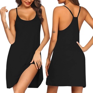 image:imageEkouaer Womens Racerback Sleeveless NightgownBlack