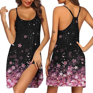 image:imageEkouaer Womens Racerback Sleeveless NightgownCherry Blossoms
