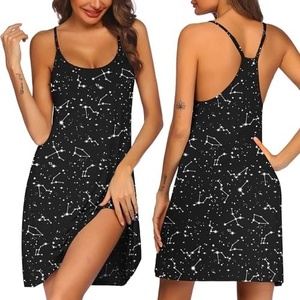image:imageEkouaer Womens Racerback Sleeveless NightgownConstellation