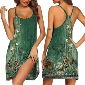 image:imageEkouaer Womens Racerback Sleeveless NightgownFloral Green