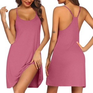 image:imageEkouaer Womens Racerback Sleeveless NightgownPeach Red