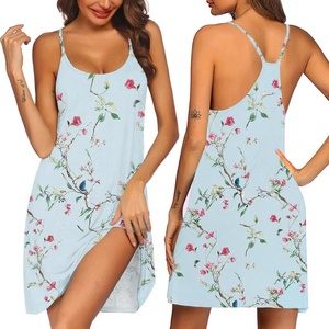 image:imageEkouaer Womens Racerback Sleeveless NightgownTrailing Flowers
