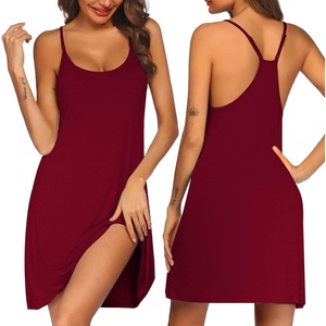 image:imageEkouaer Womens Racerback Sleeveless NightgownWine Red