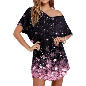 image:imageEkouaer Womens Tshirt Nightgown Cotton V Neck Sleepshirts Comfy Casual Nightshirt for WomenCherry Blossoms