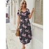 image:imageEkouaer 3 Pack Long Nightgowns for Women Plus Size House Dress Short Sleeve Night Gown V Neck Casual Nightshirt M5XLBlackBlue GreenPurple Flowers