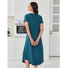 image:imageEkouaer 3 Pack Long Nightgowns for Women Plus Size House Dress Short Sleeve Night Gown V Neck Casual Nightshirt M5XLBlackBlue GreenWine Red Print