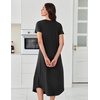 image:imageEkouaer 3 Pack Long Nightgowns for Women Plus Size House Dress Short Sleeve Night Gown V Neck Casual Nightshirt M5XLBlackBlueBlue Floral