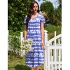 image:imageEkouaer 3 Pack Long Nightgowns for Women Plus Size House Dress Short Sleeve Night Gown V Neck Casual Nightshirt M5XLBlackBlueWhite Blue Striped