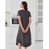 image:imageEkouaer 3 Pack Long Nightgowns for Women Plus Size House Dress Short Sleeve Night Gown V Neck Casual Nightshirt M5XLBlackGrey PrintPurple