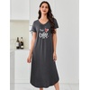 image:imageEkouaer 3 Pack Long Nightgowns for Women Plus Size House Dress Short Sleeve Night Gown V Neck Casual Nightshirt M5XLBlackGrey PrintPurple