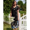 image:imageEkouaer 3 Pack Long Nightgowns for Women Plus Size House Dress Short Sleeve Night Gown V Neck Casual Nightshirt M5XLBlackGreyBlack Butterfly