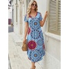 image:imageEkouaer 3 Pack Long Nightgowns for Women Plus Size House Dress Short Sleeve Night Gown V Neck Casual Nightshirt M5XLBlackPurpleBlue Datura