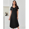 image:imageEkouaer 3 Pack Long Nightgowns for Women Plus Size House Dress Short Sleeve Night Gown V Neck Casual Nightshirt M5XLBlackPurpleBlue Datura