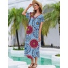 image:imageEkouaer 3 Pack Long Nightgowns for Women Plus Size House Dress Short Sleeve Night Gown V Neck Casual Nightshirt M5XLBlackPurpleBlue Datura