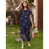 image:imageEkouaer Long Nightgown Womens Loungewear Short Sleeve Sleepwear Full Length Sleep Shirt with PocketsBlack Butterfly