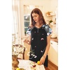 image:imageEkouaer Long Nightgown Womens Loungewear Short Sleeve Sleepwear Full Length Sleep Shirt with PocketsBlack Butterfly Floral