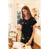 image:imageEkouaer Long Nightgown Womens Loungewear Short Sleeve Sleepwear Full Length Sleep Shirt with PocketsBlack Sakura