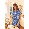 image:imageEkouaer Long Nightgown Womens Loungewear Short Sleeve Sleepwear Full Length Sleep Shirt with PocketsBlue Bohemian Flowers
