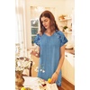 image:imageEkouaer Long Nightgown Womens Loungewear Short Sleeve Sleepwear Full Length Sleep Shirt with PocketsBlue Ink Flower