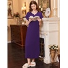 image:imageEkouaer Long Nightgown Womens Loungewear Short Sleeve Sleepwear Full Length Sleep Shirt with PocketsDark Violet