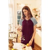 image:imageEkouaer Long Nightgown Womens Loungewear Short Sleeve Sleepwear Full Length Sleep Shirt with PocketsFuchsiaGrey