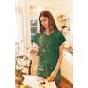 image:imageEkouaer Long Nightgown Womens Loungewear Short Sleeve Sleepwear Full Length Sleep Shirt with PocketsGreen Ethnic Style