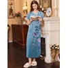 image:imageEkouaer Long Nightgown Womens Loungewear Short Sleeve Sleepwear Full Length Sleep Shirt with PocketsLight Blue Flower