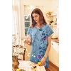 image:imageEkouaer Long Nightgown Womens Loungewear Short Sleeve Sleepwear Full Length Sleep Shirt with PocketsLight Blue Flower