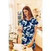 image:imageEkouaer Long Nightgown Womens Loungewear Short Sleeve Sleepwear Full Length Sleep Shirt with PocketsNavy Leaves