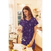 image:imageEkouaer Long Nightgown Womens Loungewear Short Sleeve Sleepwear Full Length Sleep Shirt with PocketsPurple Flower