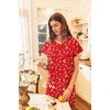 image:imageEkouaer Long Nightgown Womens Loungewear Short Sleeve Sleepwear Full Length Sleep Shirt with PocketsRed Christmas Tree