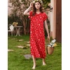 image:imageEkouaer Long Nightgown Womens Loungewear Short Sleeve Sleepwear Full Length Sleep Shirt with PocketsRed Christmas Tree