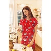image:imageEkouaer Long Nightgown Womens Loungewear Short Sleeve Sleepwear Full Length Sleep Shirt with PocketsRed Snowman
