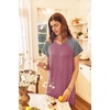 image:imageEkouaer Long Nightgown Womens Loungewear Short Sleeve Sleepwear Full Length Sleep Shirt with PocketsRedGrey