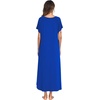 image:imageEkouaer Long Nightgown Womens Loungewear Short Sleeve Sleepwear Full Length Sleep Shirt with PocketsSnorkel Blue