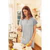 image:imageEkouaer Long Nightgown Womens Loungewear Short Sleeve Sleepwear Full Length Sleep Shirt with PocketsWhite Grey Stripe