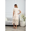image:imageEkouaer Long Nightgowns for Women Plus Size House Dress Short Sleeve Night Gown Pleated Full Length Loungwear S4XLApricot